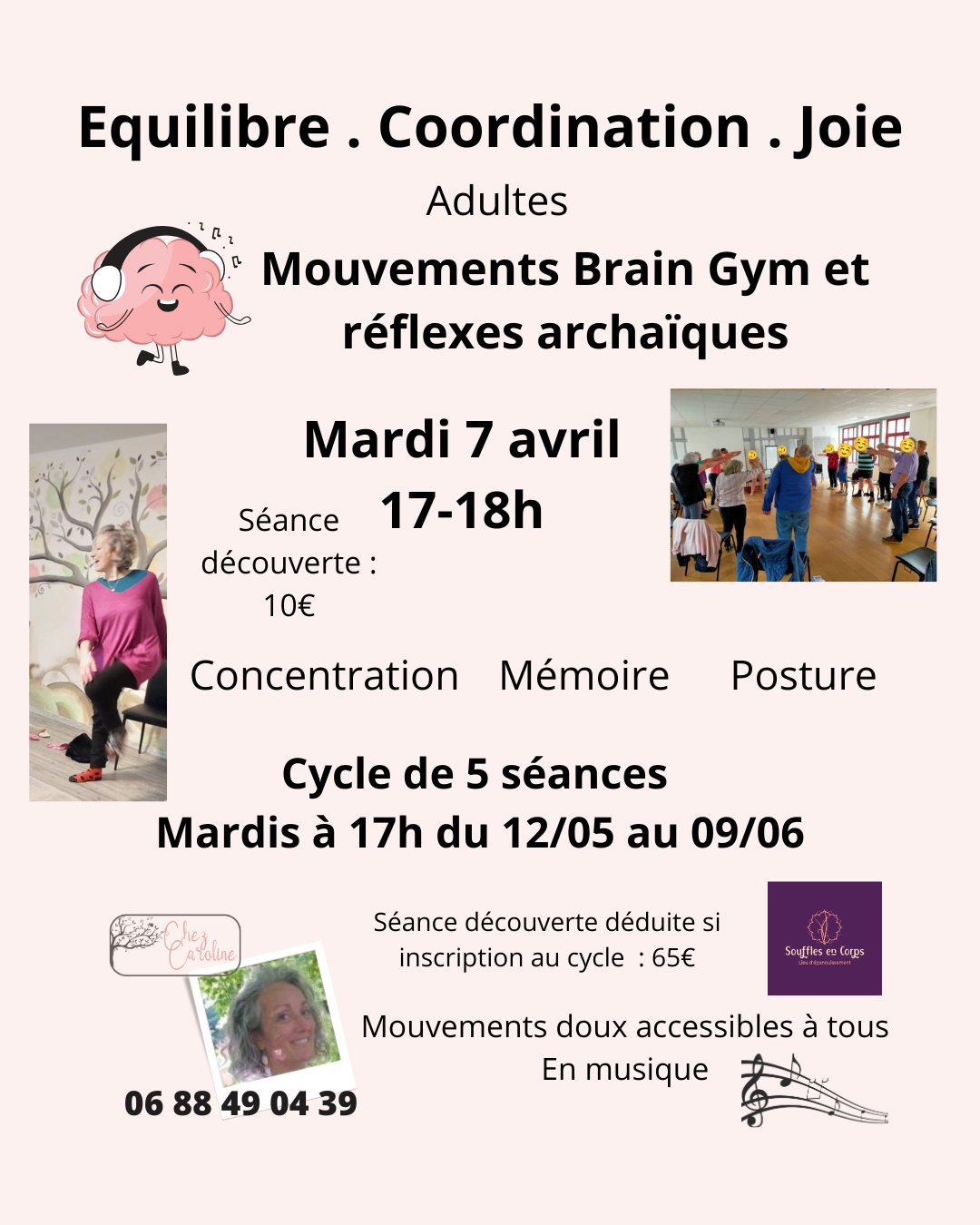 Séance de mouvements Brain Gym et réflexes archaïques