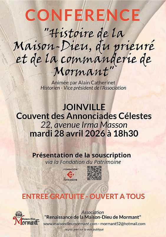 Conférence "Histoire de la Maison-Dieu du prieuré et de la commanderie de Mormant — visuel événement