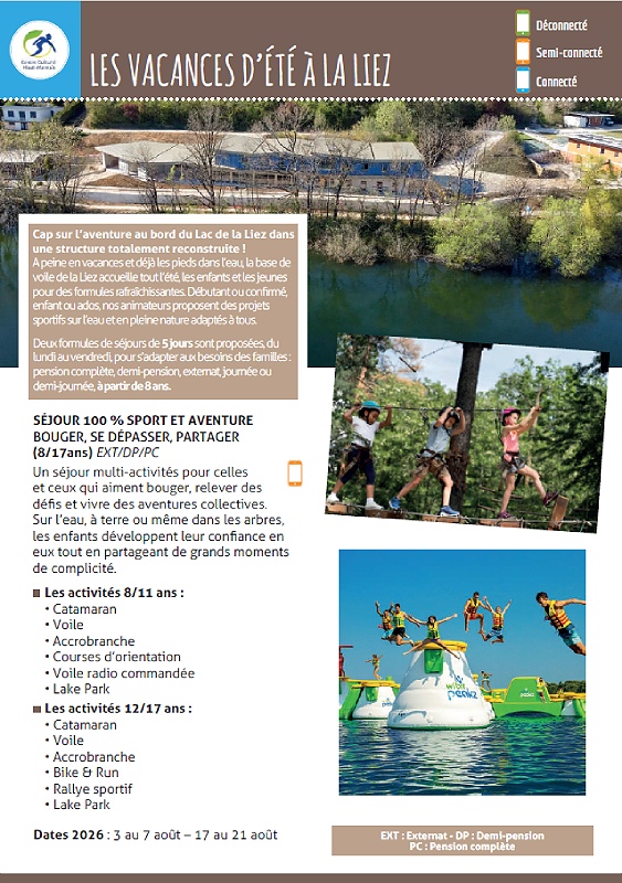 Colonie de vacances - Ecole de voile de la Liez