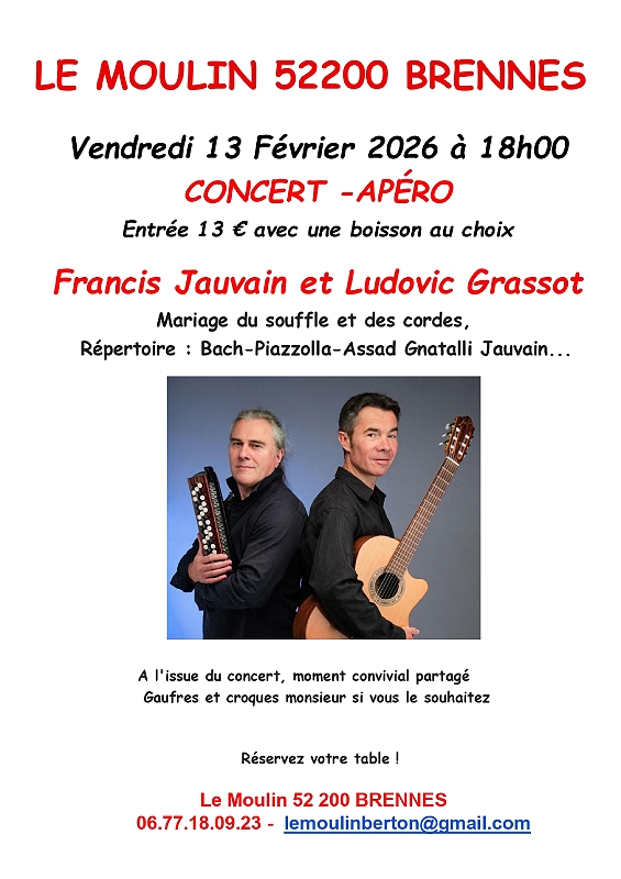 Concert apéro au Moulin de Brennes