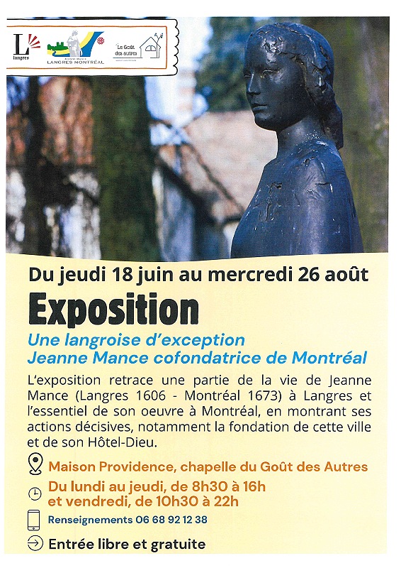 Exposition - Une Langroise d'exception Jeanne Mance
