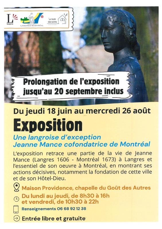 Exposition - Une Langroise d'exception Jeanne Mance