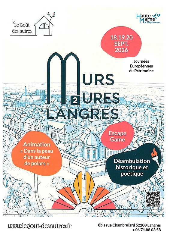 Journées Européennes du Patrimoine au Goût des Autres - Festival Murs Mures de Langres — visuel événement