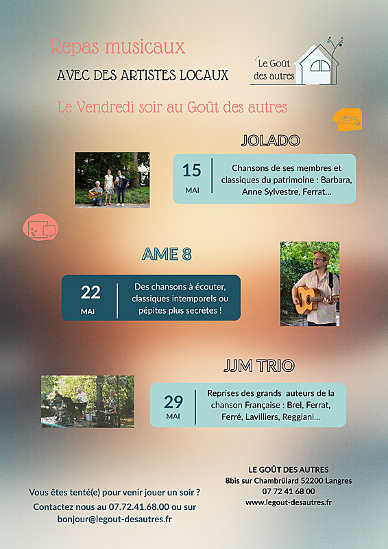 Repas musicaux - JJM Trio — visuel événement