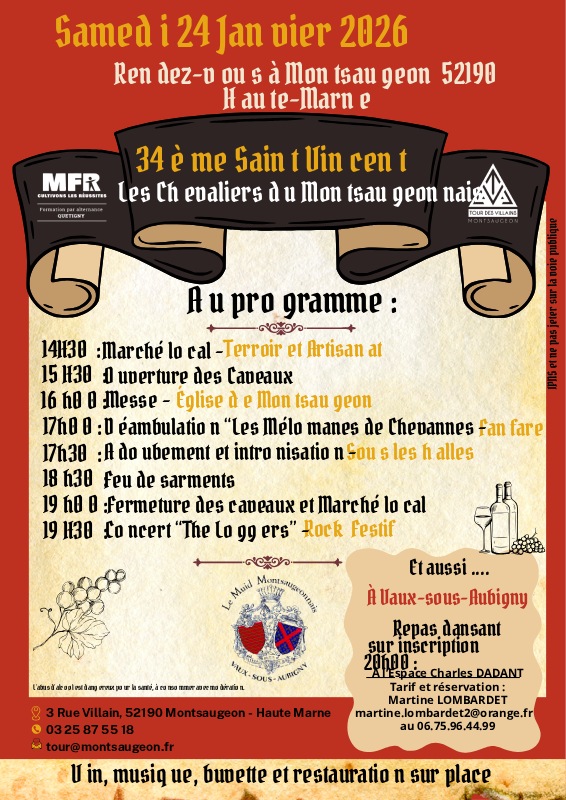 34ème Saint Vincent - Les Chevaliers du Montsaugeonnais