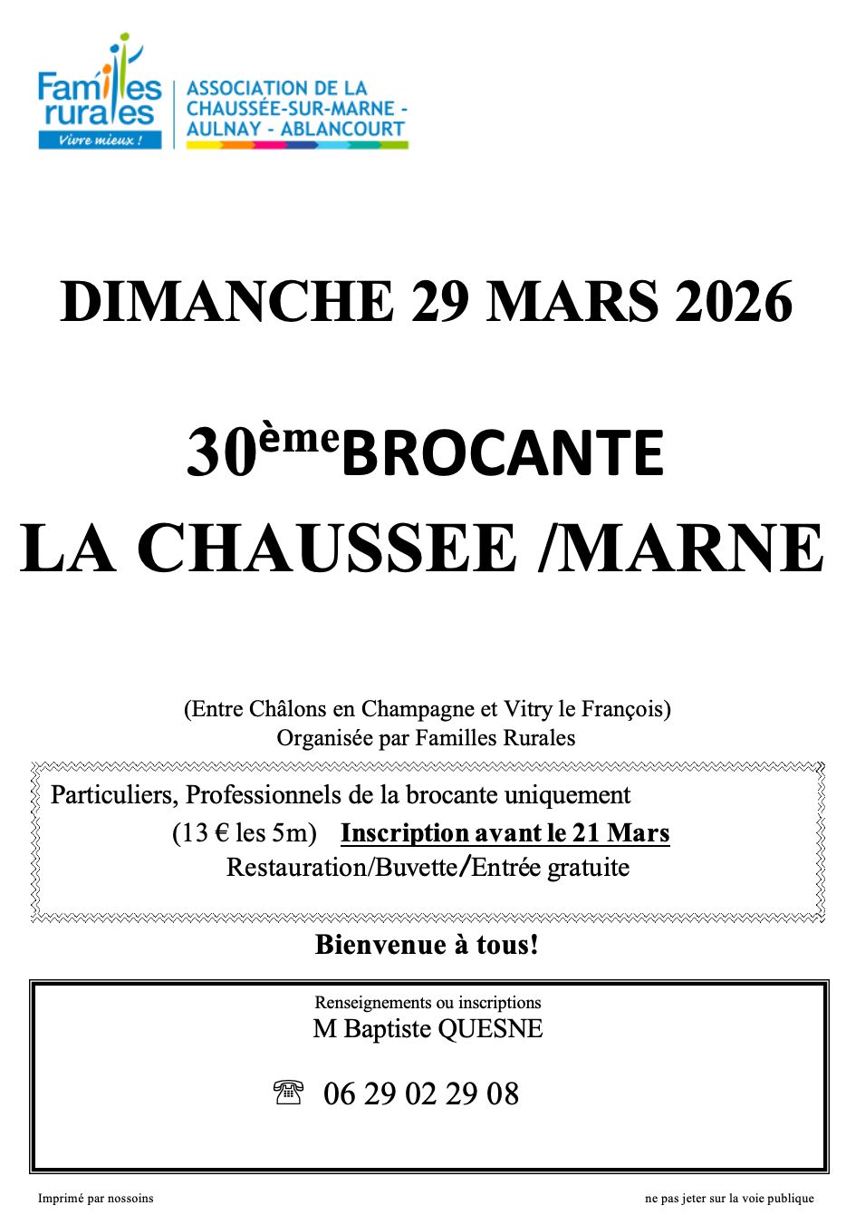 Brocante à La Chaussée sur Marne