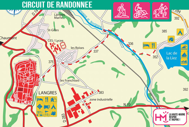 Voie Bleue de Langres au lac de la Liez - PR