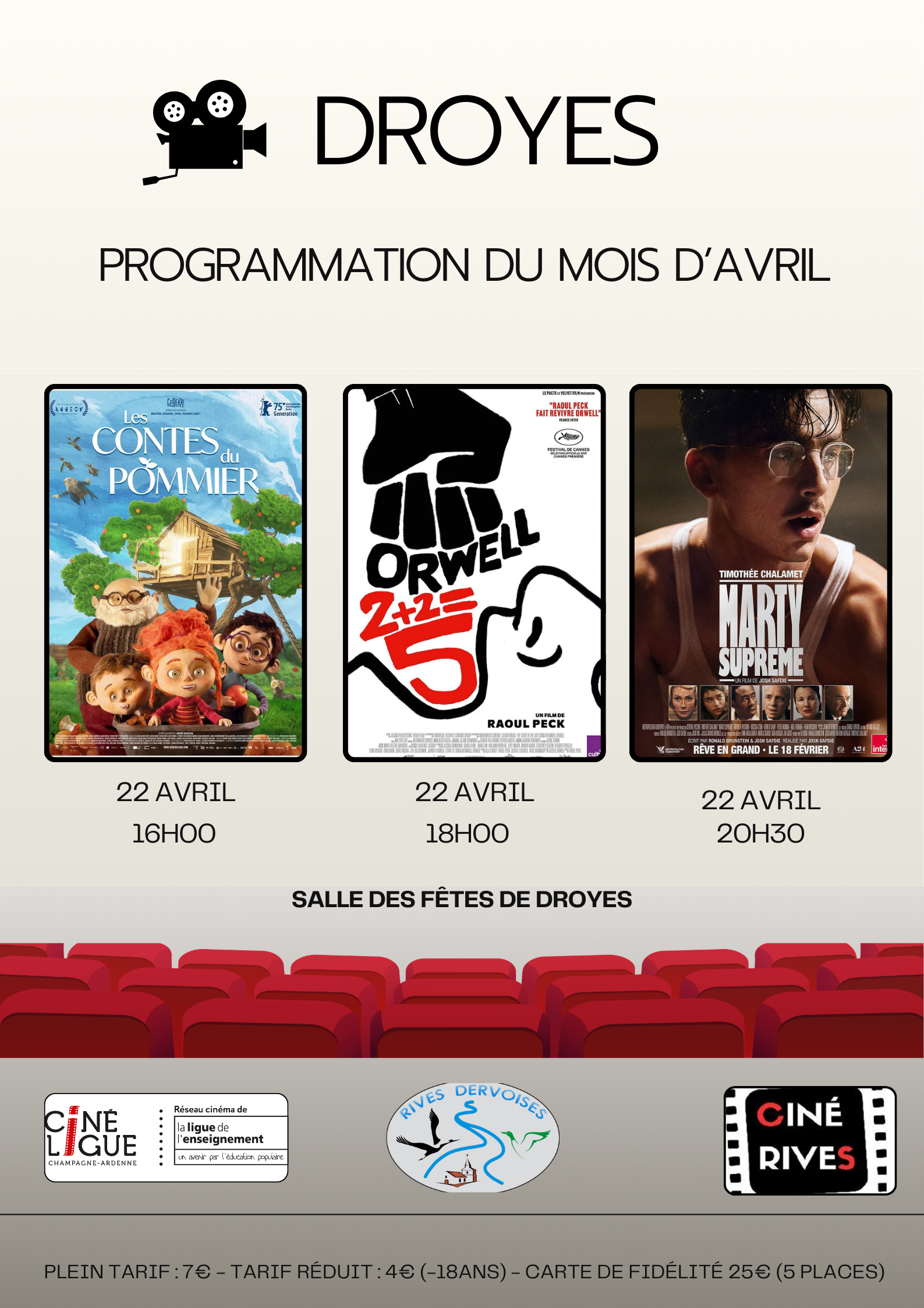 Cinéma itinérant : à l'affiche "Les Contes du Pommier" & "Orwell 2 plus 2 égal 5" & "Marty Supreme"