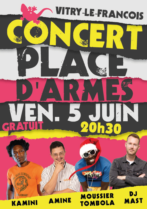 Concert : Kamini - Amine - Moussier Tombola - DJ Mast