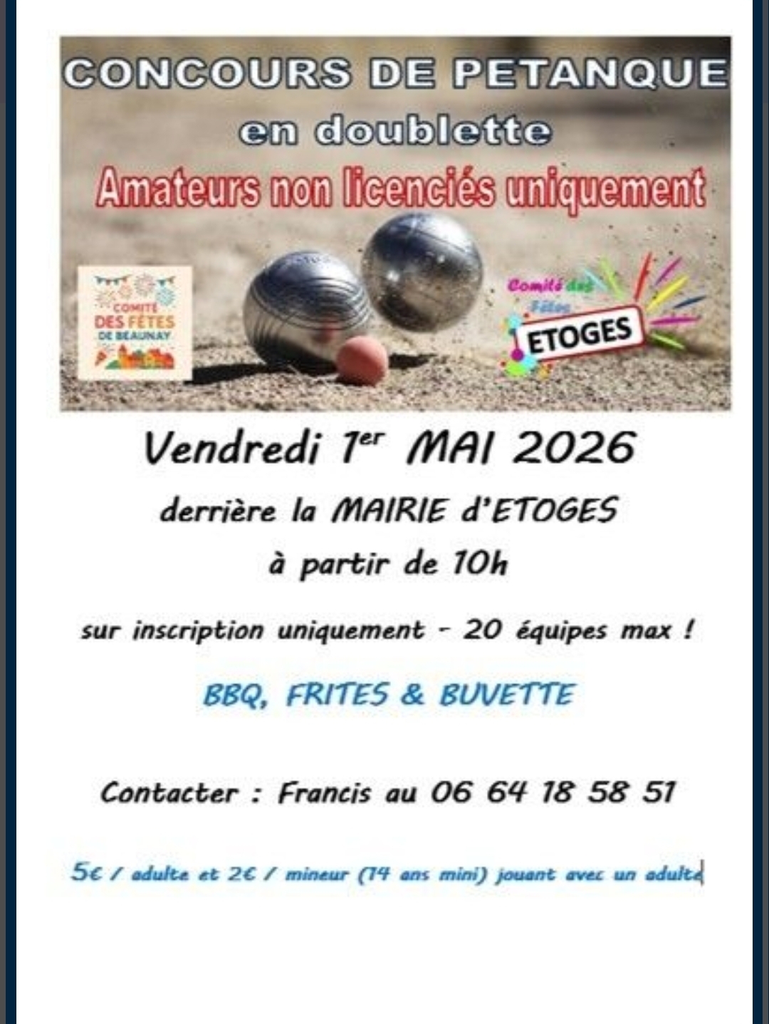 Concours de pétanques - Etoges