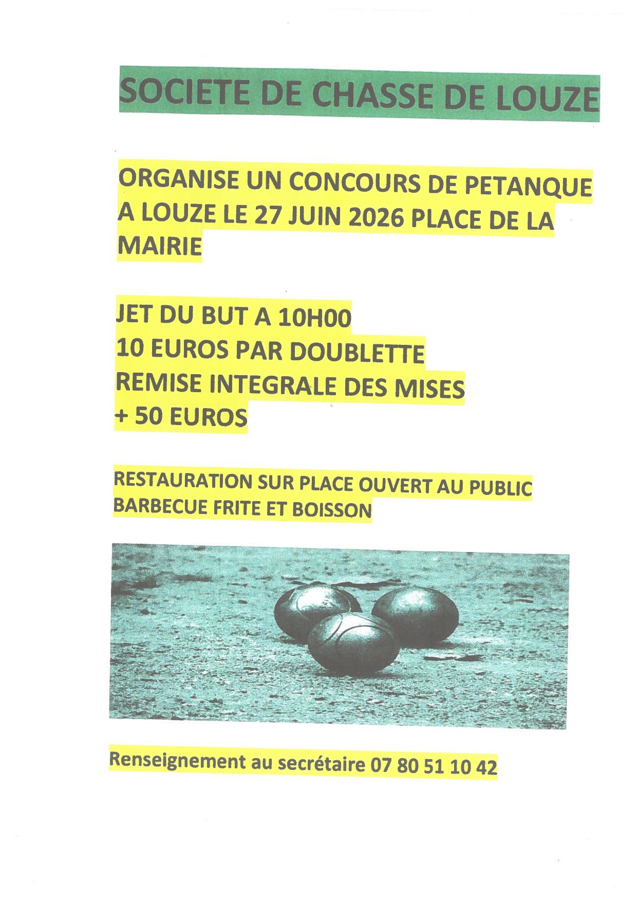 Concours de pétanque