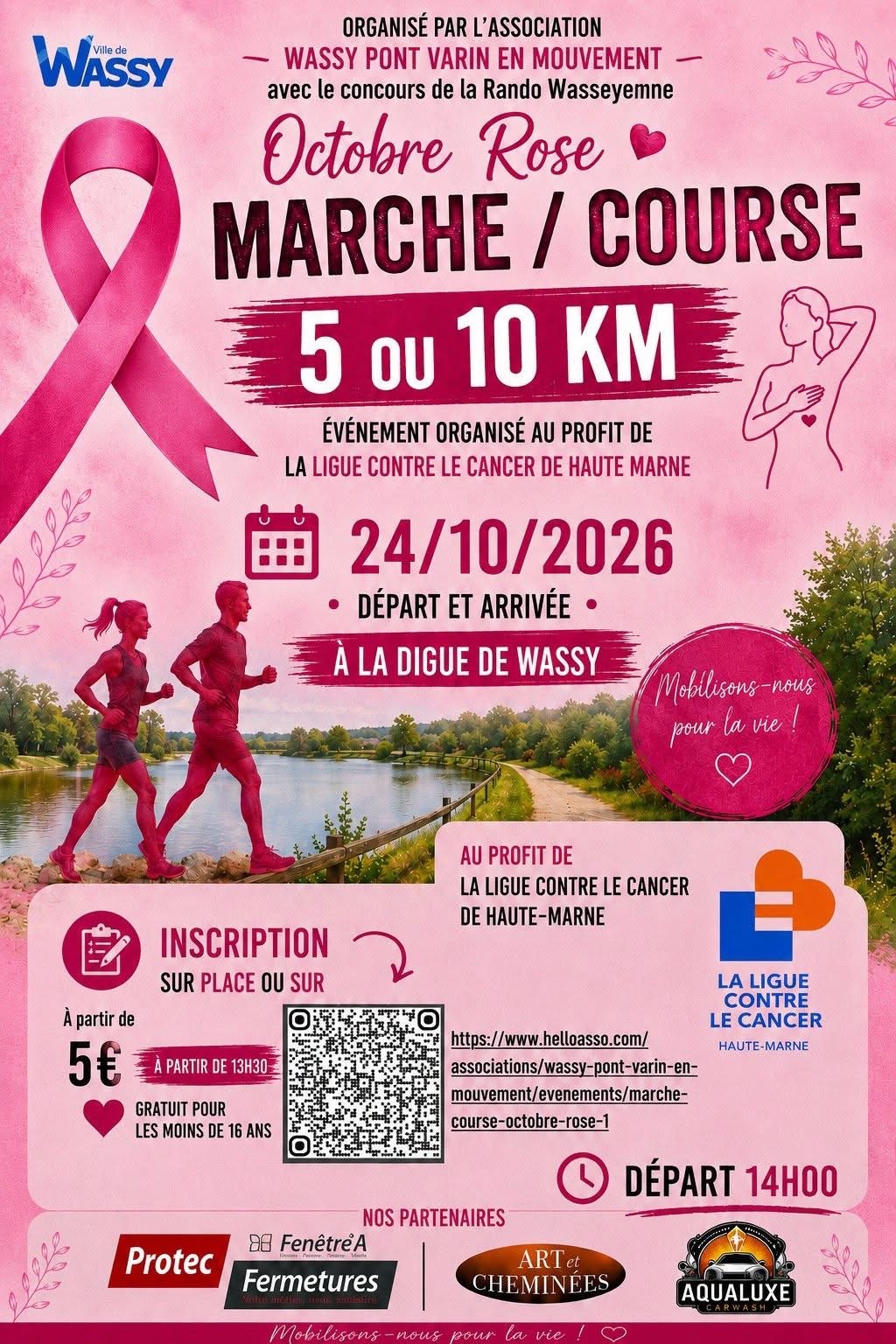 Octobre ROse Marche et/ou course Wassy