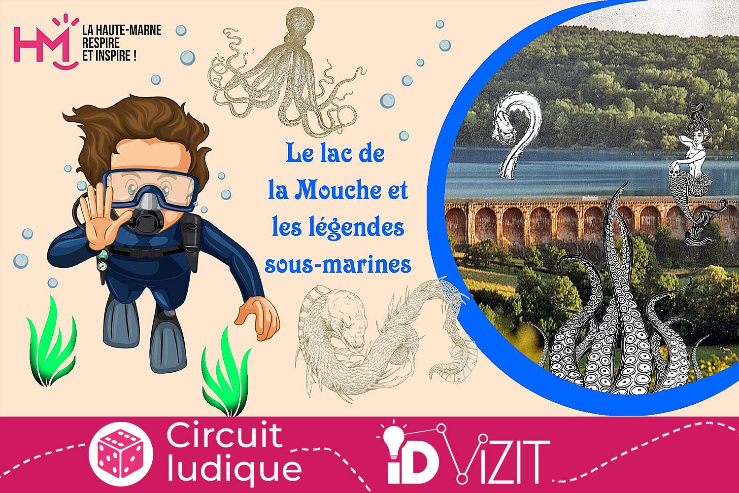 Id Vizit - Jeux de piste pour enfant : Lac de la Mouche et légendes sous-marines