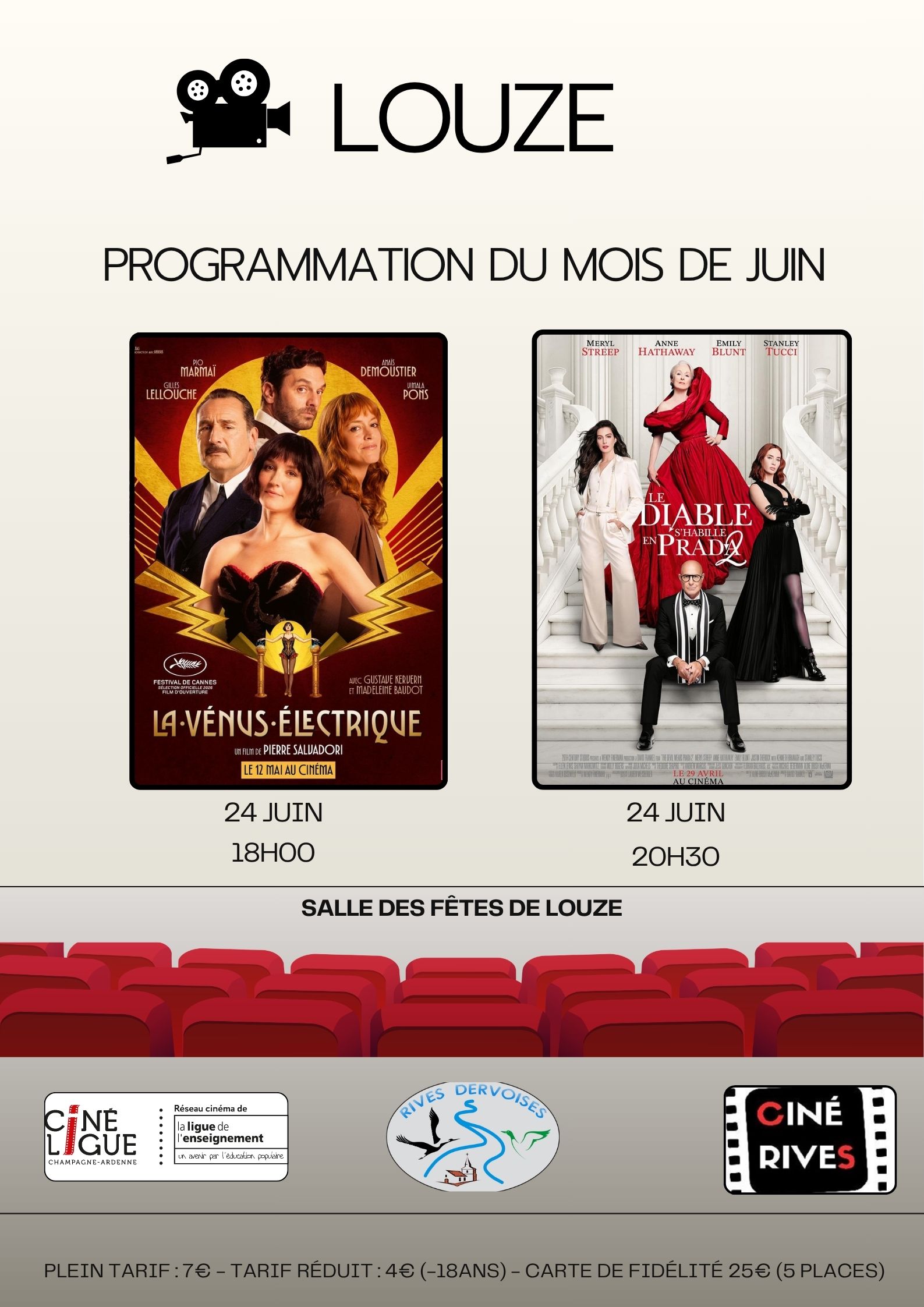 Cinéma itinérant : à l'affiche "La Vénus Electrique" & "Le Diable s'habille en Prada 2"