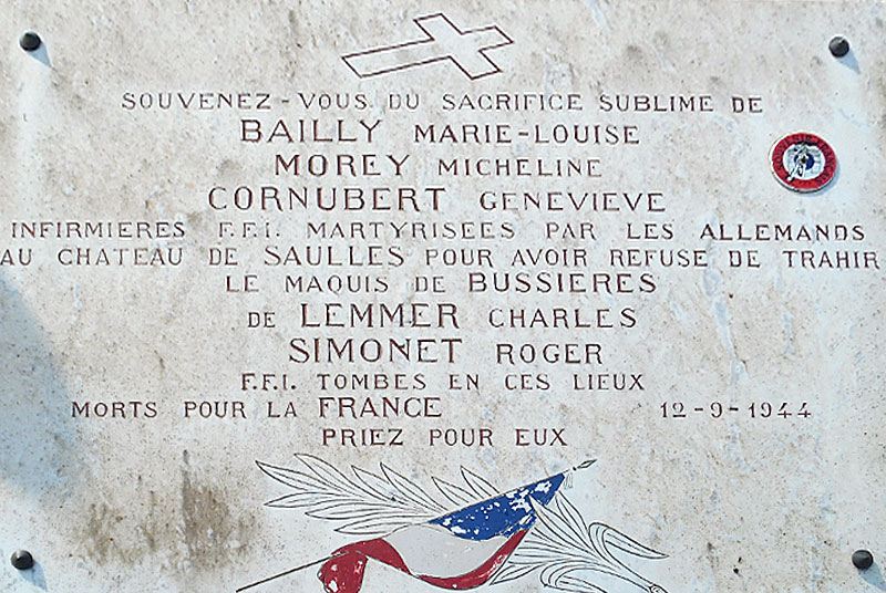 MONUMENT COMMEMORATIF DES INFIRMIERES ET F.F.I. A SAULLES, Saulles