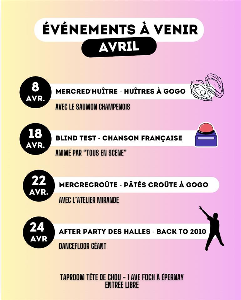 Tête de Chou - événements avril