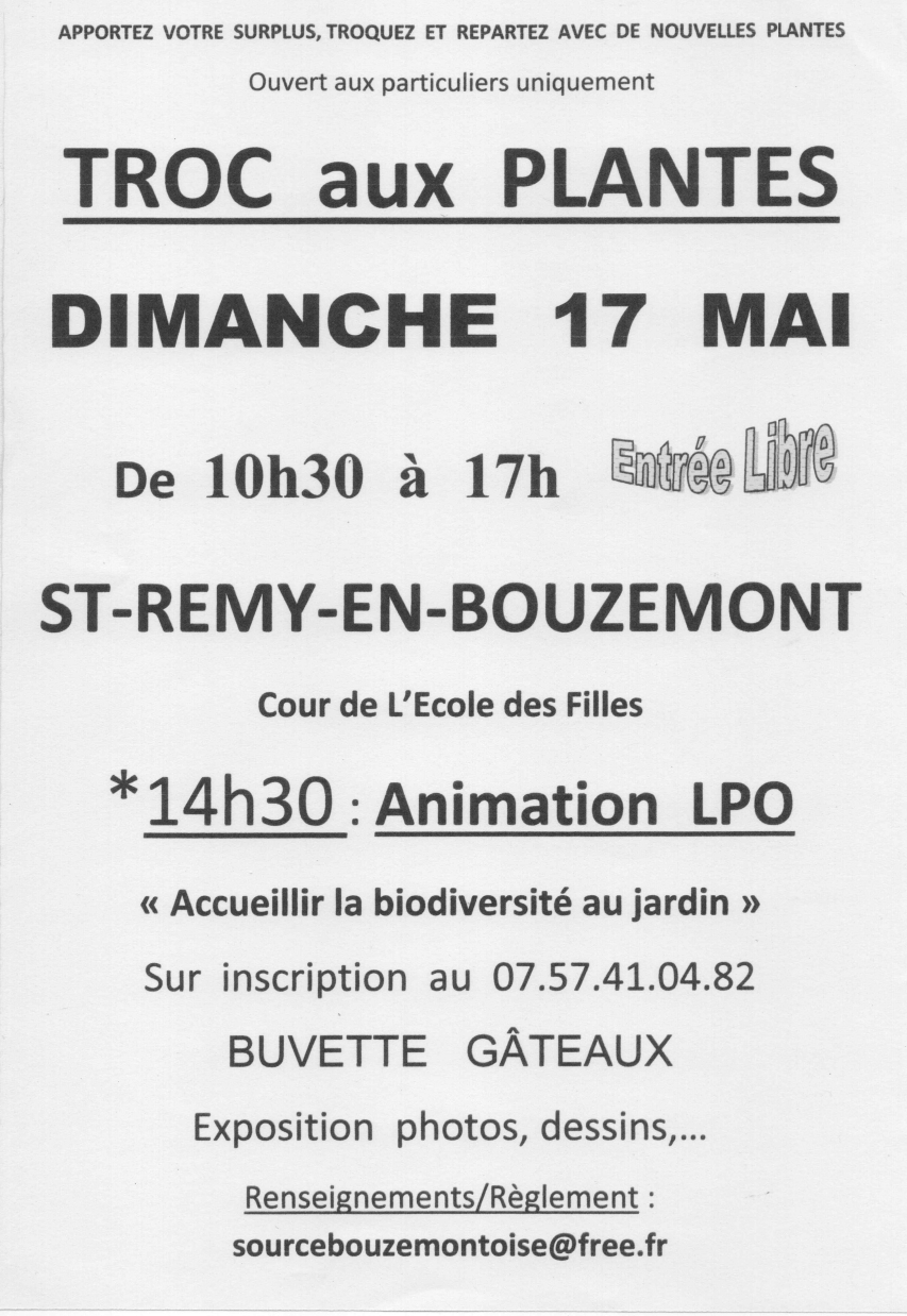 Troc aux plantes et animation LPO