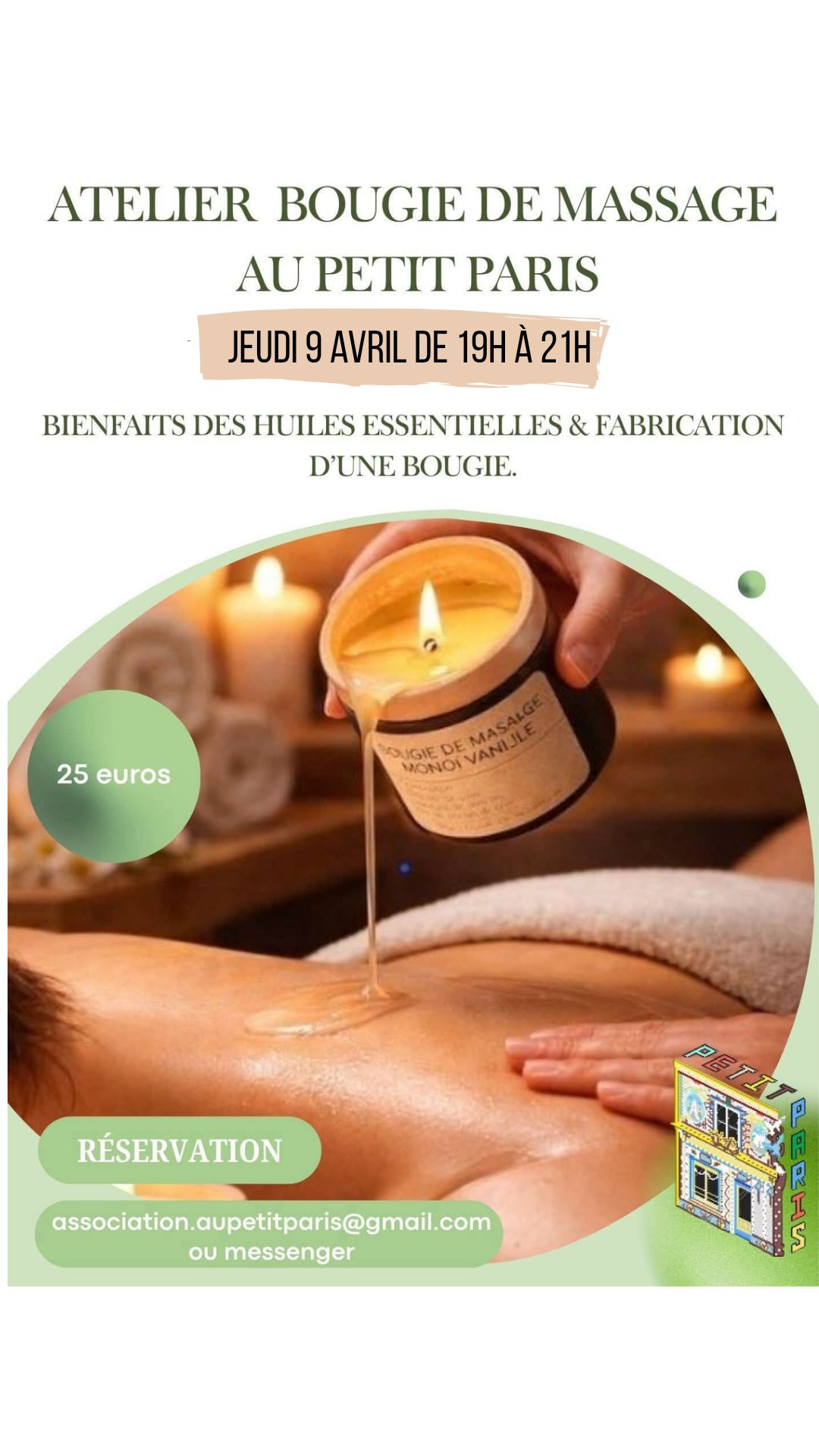 LES AFTERWORKS DU PETIT PARIS : Atelier Bougie de Massage