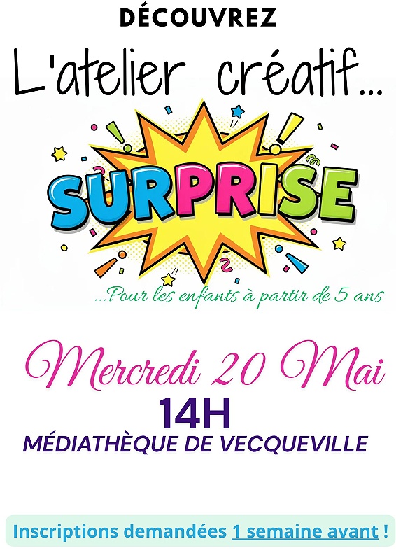 Atelier créatif surprise — visuel événement