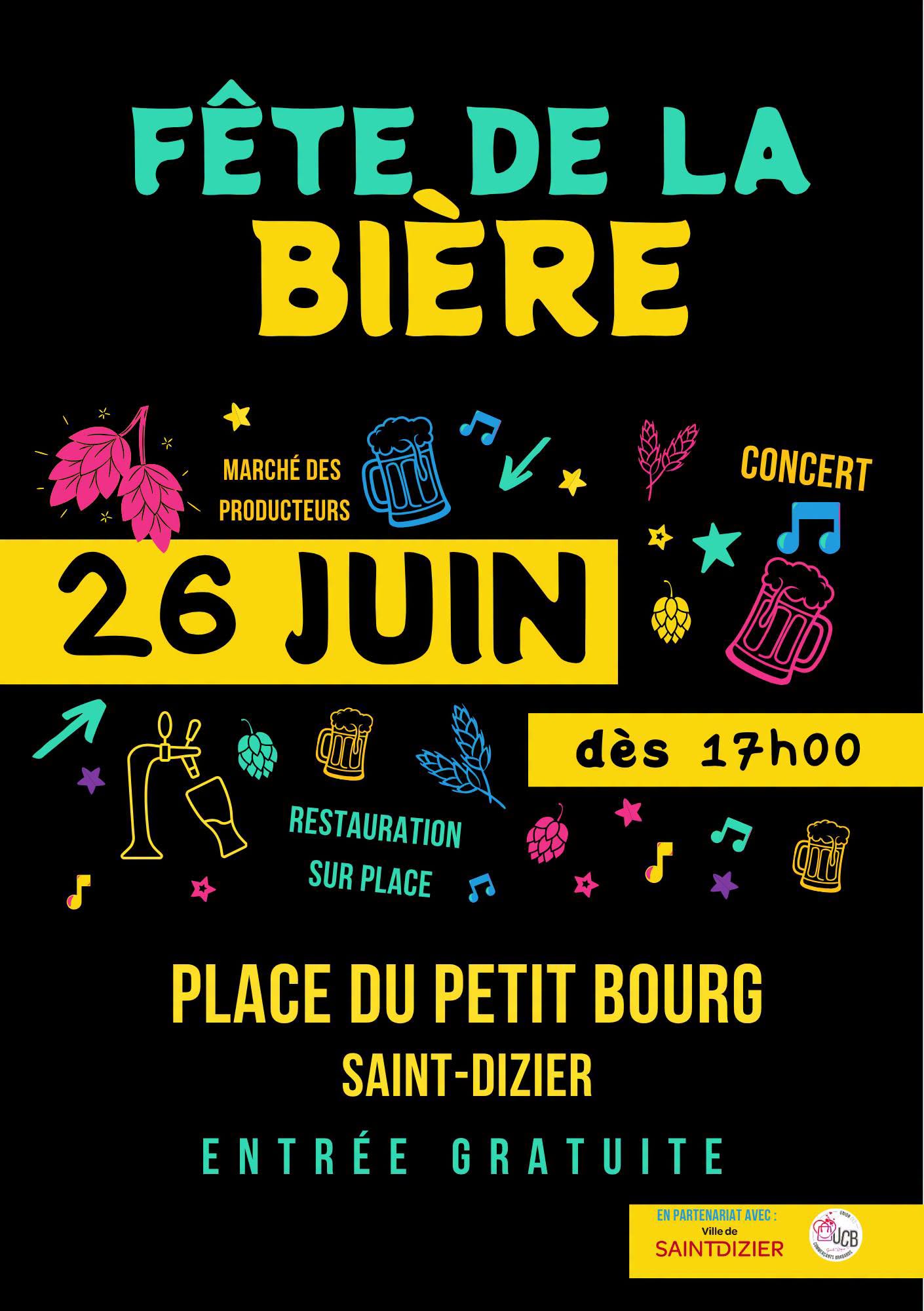 Fête de la bière 26 juin à Saint-Dizier Place du petit Bourg
