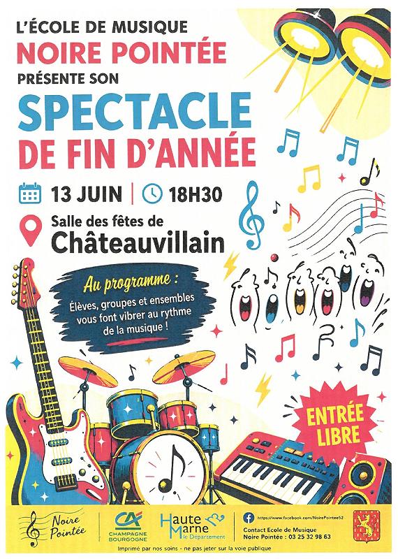 Spectacle de fin d'année de l'école de musique Noire Pointée