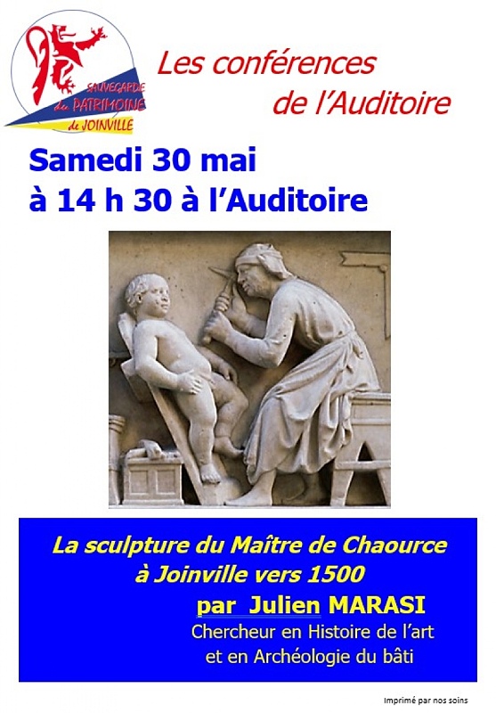 Conférence - La sculpture du Maitre de Chaource à Joinville vers 1500" — visuel événement