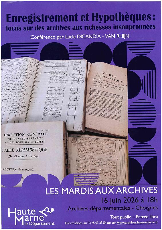 Mardis aux Archives - Enregistrement et hypothèques : focus sur des archives aux richesses insoupçonnées
