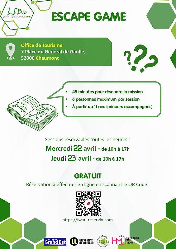 Escape game gratuit — visuel événement