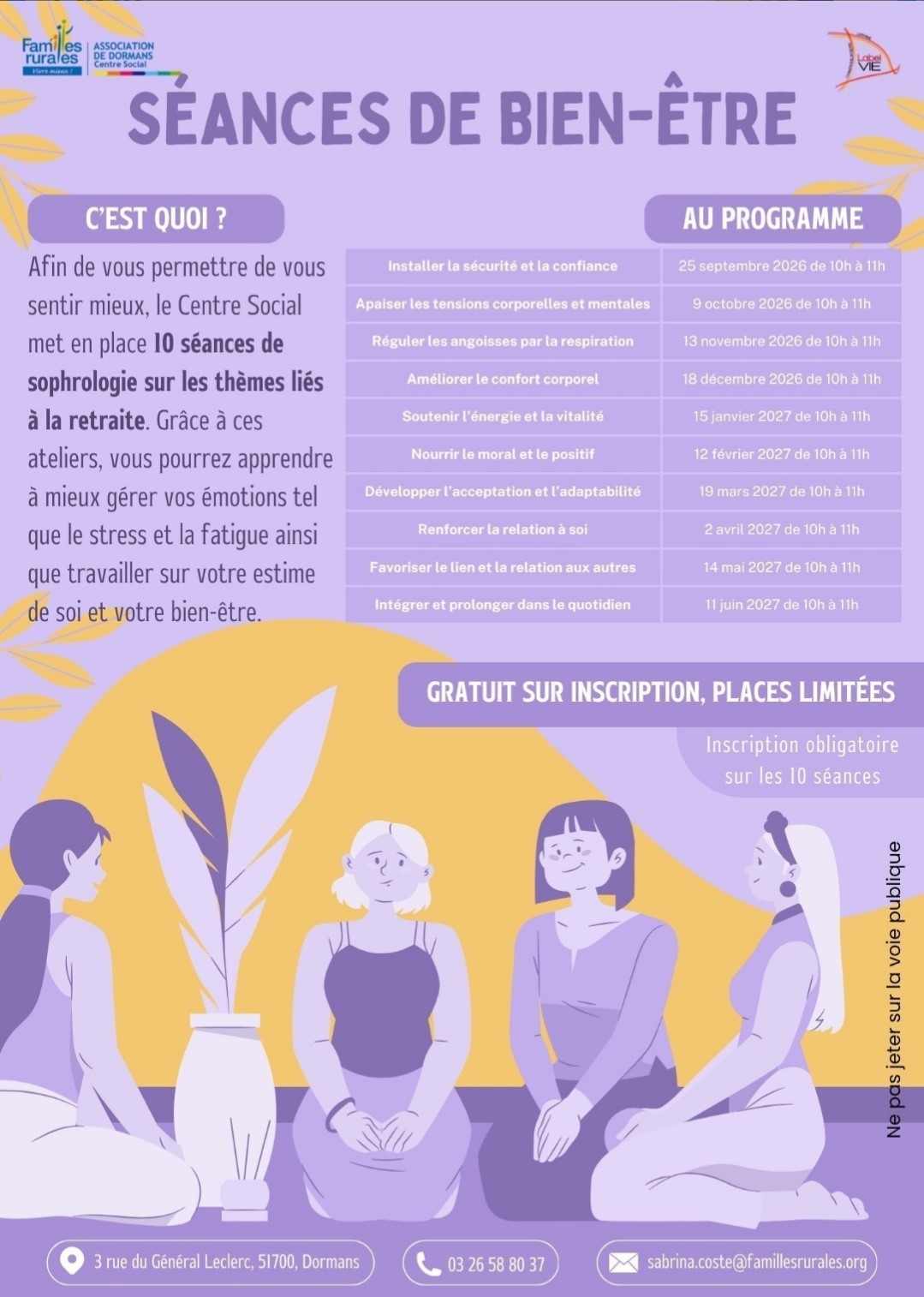 séance bien-être - Familles Rurales