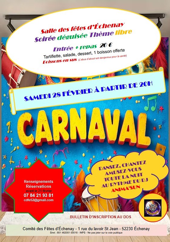 Soirée déguisée carnaval