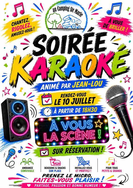 Soirée Karaoké au Camping Sainte-Marie