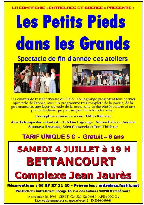 Les Petits Pieds dans les Grands spectacle de fin d'année des ateliers
