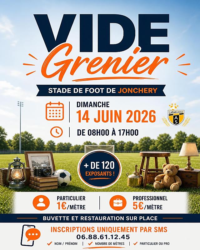 Vide-grenier au stade de Jonchery — visuel événement